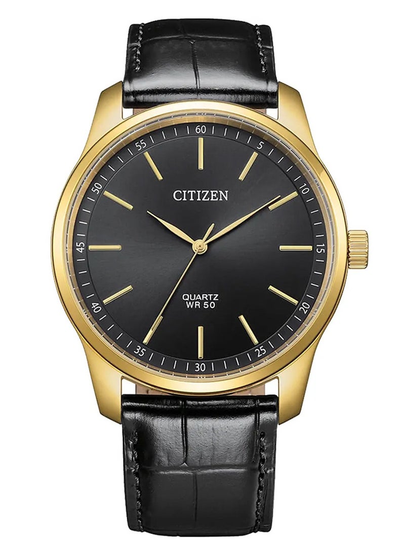 سيتيزن Analog Men's Watch BH5002-02E, 42 mm Black Dial & Black Leather Strap, Gold-Tone Stainless Steel Case, 50 m WR - Image 1